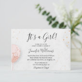 het is een meisje , roze ballonnen minimalistisch kaart (Staand voorkant)