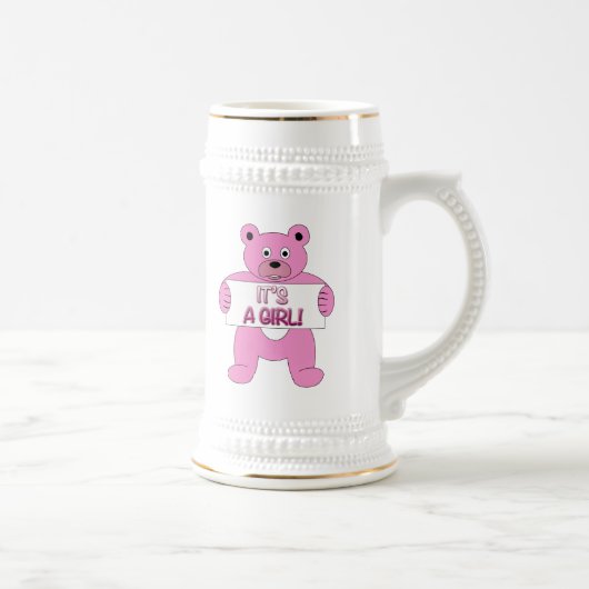 Het is een meisje roze Beer Bierpul (Rechts)