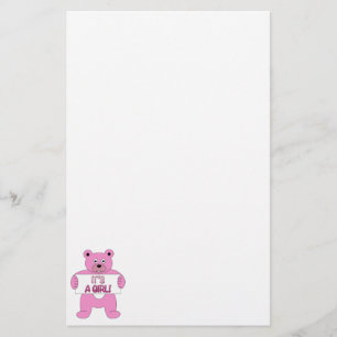 Het is een meisje roze Beer Briefpapier