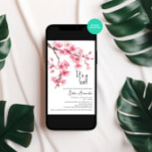 Het is een meisje Roze Bloem Baby Borrel Kaart