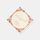Het is een Meisje  Roze Bloemen Baby shower Custom Servet (Hoek)
