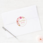 Het is een meisje roze bloemen Baby shower Sticker (Envelop)