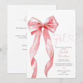 Het is een meisje roze boog Baby shower alles in é Kaart (Voorkant / Achterkant)