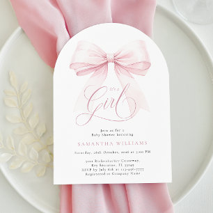 Het is een Meisje Roze Boog Baby Shower Kaart