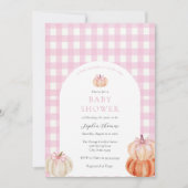 Het is een meisje roze boog pompoen Baby shower bo Kaart (Voorkant)