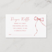 Het is een Meisje Roze Bow Baby shower Luier Raffl Informatiekaartje (Voorkant)