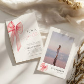 Het is een Meisje Roze Bow Baby shower Uitnodiging