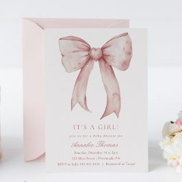 Het is een meisje roze Bow Girl Baby shower Kaart