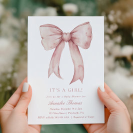 Het is een meisje roze Bow Girl Baby shower Kaart