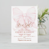 Het is een Meisje Roze Bow Modern Elegant Baby sho Folie Uitnodiging (Staand Voorkant)