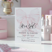 Het is een Meisje Roze Bow Modern Elegant Baby sho Kaart