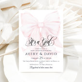 Het is een Meisje Roze Bow Modern Elegant Baby sho Kaart