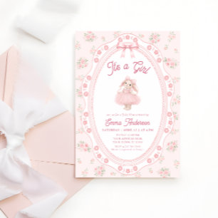 Het is een meisje Roze Bunny Girl Baby Shower Kaart