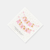 Het is een meisje roze Bunting Flags Baby shower Servet (Hoek)