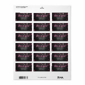 Het is een meisje roze Confetti rustieke krijtbord Etiket (Full Sheet)