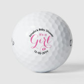 Het is een meisje, roze gepersonaliseerde Baby sho Golfballen (Voorkant)