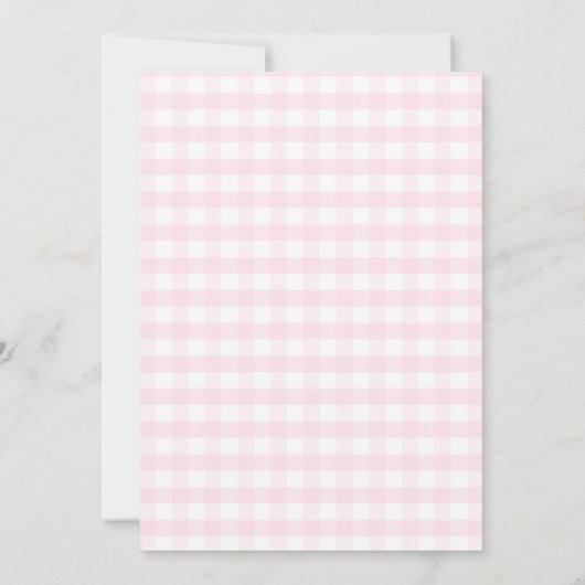 Het is een meisje roze gingham witte pompoen Baby Kaart (Achterkant)