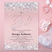 Het is een meisje roze glitter Baby shower Kaart
