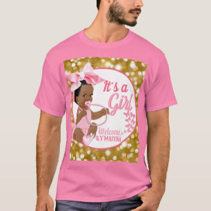 Het is een Meisje Roze & Goud Etnisch Baby shower T-shirt
