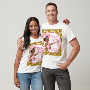 Het is een Meisje Roze & Goud Etnisch Baby shower T-shirt