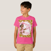 Het is een Meisje Roze & Goud Etnisch Baby shower T-shirt (Voorkant volledig)