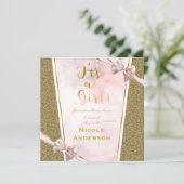 Het is een Meisje Roze Goud Etnische Skin Girl Bab Kaart (Staand voorkant)