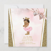 Het is een Meisje Roze Goud Tan Meisje Baby showe Kaart (Achterkant)