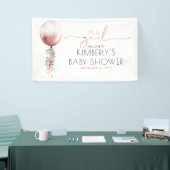 Het is een meisje roze gouden ballon Baby shower b Spandoek (Beurs)