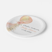 Het is een meisje roze gouden ballon eucalyptus papieren bordje (Gekanteld)