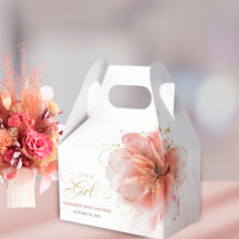 Het is een Meisje Roze Gouden Bloemen Modern Baby 