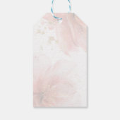 Het is een meisje Roze Gouden Bloemend Modern Beda Cadeaulabel (Achterkant)