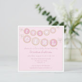 Het is een meisje roze gouden glitter Baby shower  Kaart (Staand voorkant)