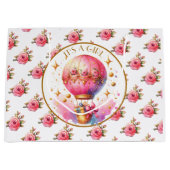 Het is een meisje | Roze heteluchtballon Baby show Groot Cadeauzakje (Voorkant)