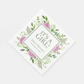 Het is een meisje roze Hydrangeas Baby shower Servet (Hoek)