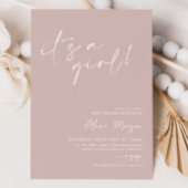 Het is een meisje! Roze minimaal Baby shower Kaart