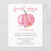 Het is een Meisje Roze Pompoen Baby shower Uitnodi Flyer (Voorkant)