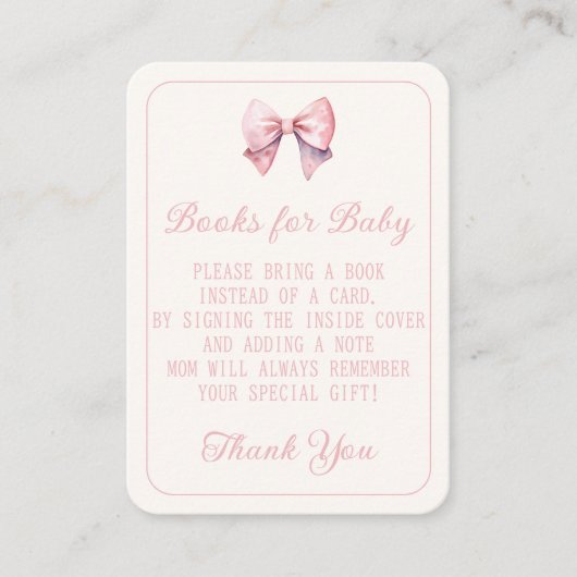 Het is een meisje roze prinses Beer strik boeken v Informatiekaartje (Voorkant)