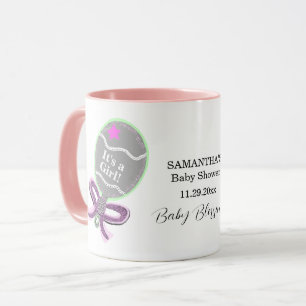 Het is een meisje roze rammelaar Baby shower naam Mok