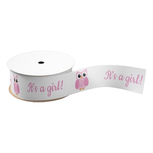 Het is een meisje! Roze roeilint Grosgrain Lint (Spoel)
