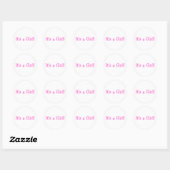 Het is een meisje (roze) ronde sticker (Vel)