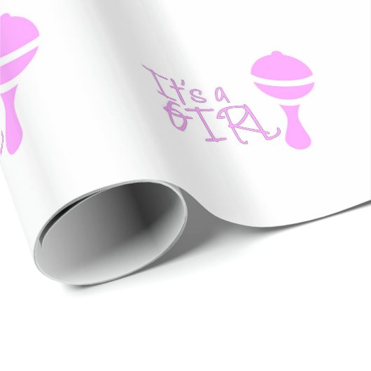 Het is een meisje roze schattig girly baby schatti cadeaupapier (Rol Hoek)