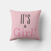 Het is een meisje! Roze Sierkussen (Achterkant)