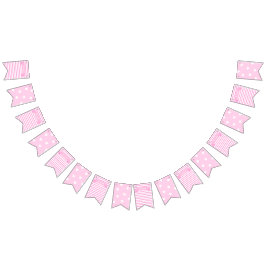 Het is een meisje! | Roze Strepen & Harten Verjaar Vlaggetjes