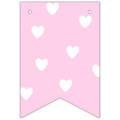 Het is een meisje! | Roze Strepen & Harten Verjaar Vlaggetjes (Tweede vlag)