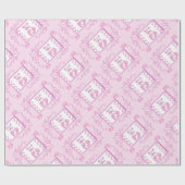 Het is een meisje roze voetafdrukken inpakpapier (Vlak)