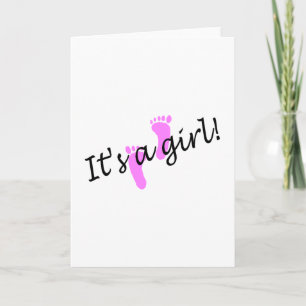 Het is een meisje (roze voeten) aankondiging