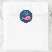 Het is een meisje roze walvis Sticker (Tas)