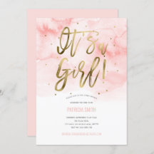 Het is een meisje, roze, Waterverf, Baby Girl Show