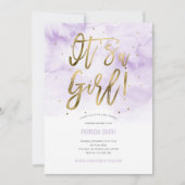 Het is een meisje, roze, Waterverf, Baby Girl Show Kaart (Voorkant)