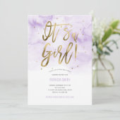 Het is een meisje, roze, Waterverf, Baby Girl Show Kaart (Staand voorkant)